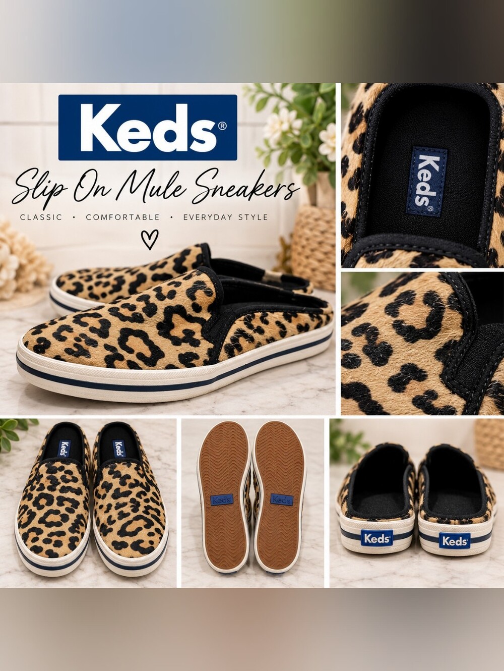 Leopard Print Slip-On Women's Shoes